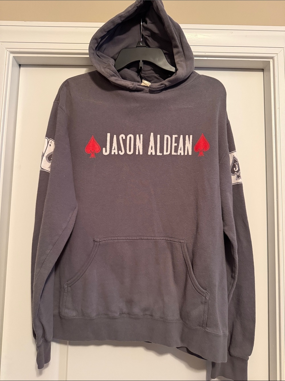 Men’s Jason Aldean Charcoal Graphic Hoodie - Red Spade Accents